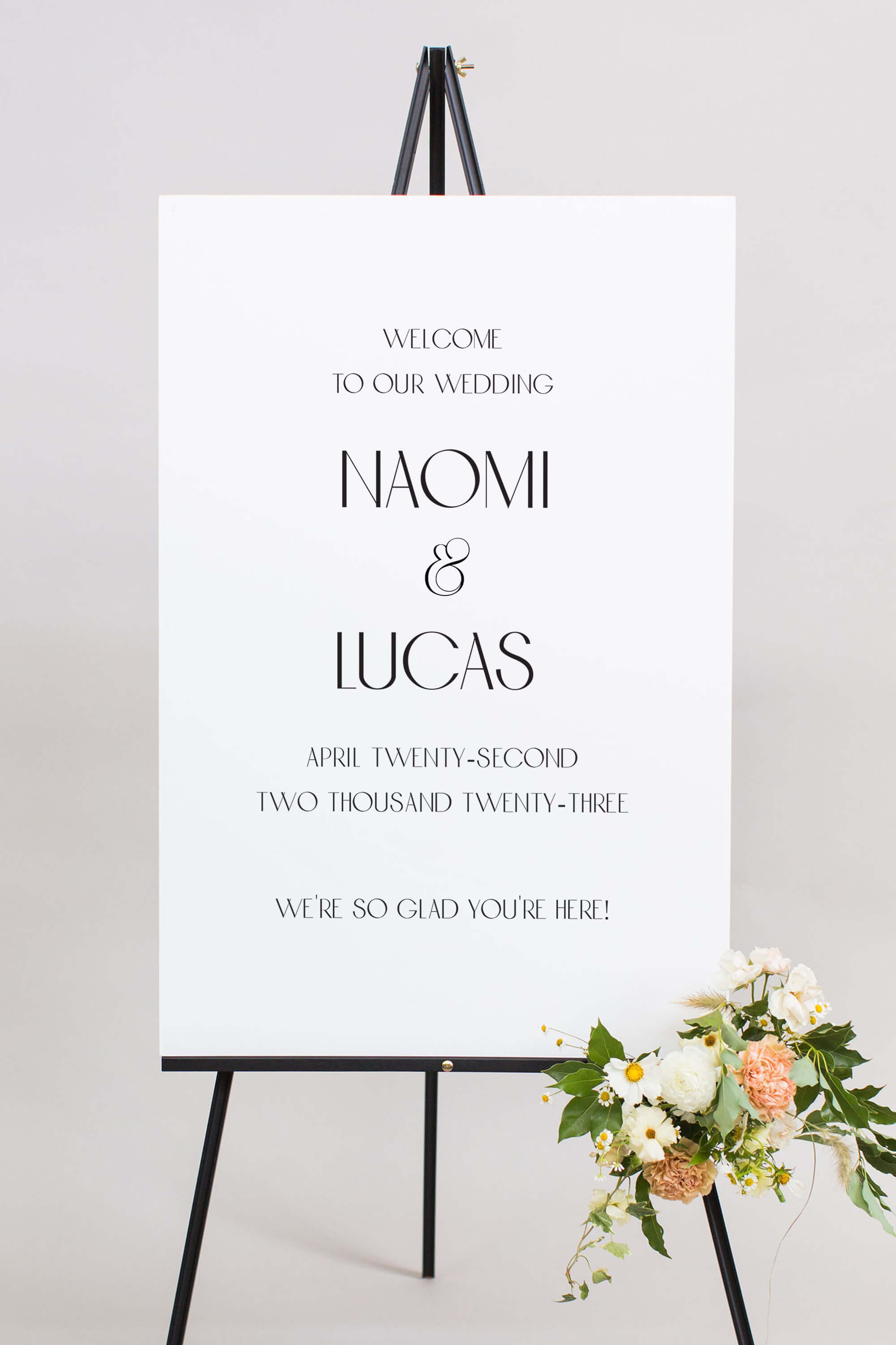 Minimalist Wedding Welcome Sign Lily Roe Co.
