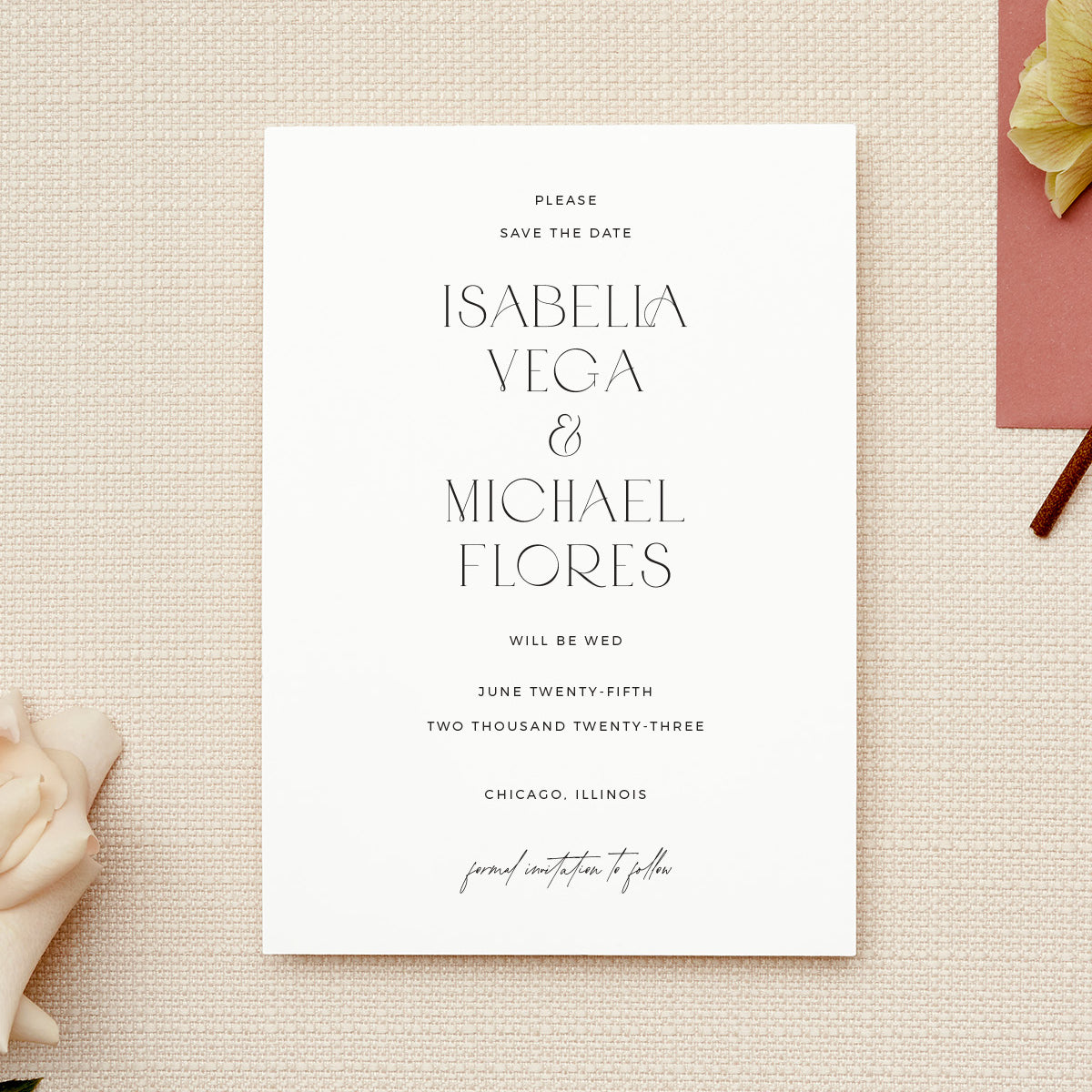 Modern Save The Date Cards | The Isabella, image size:1200x1200