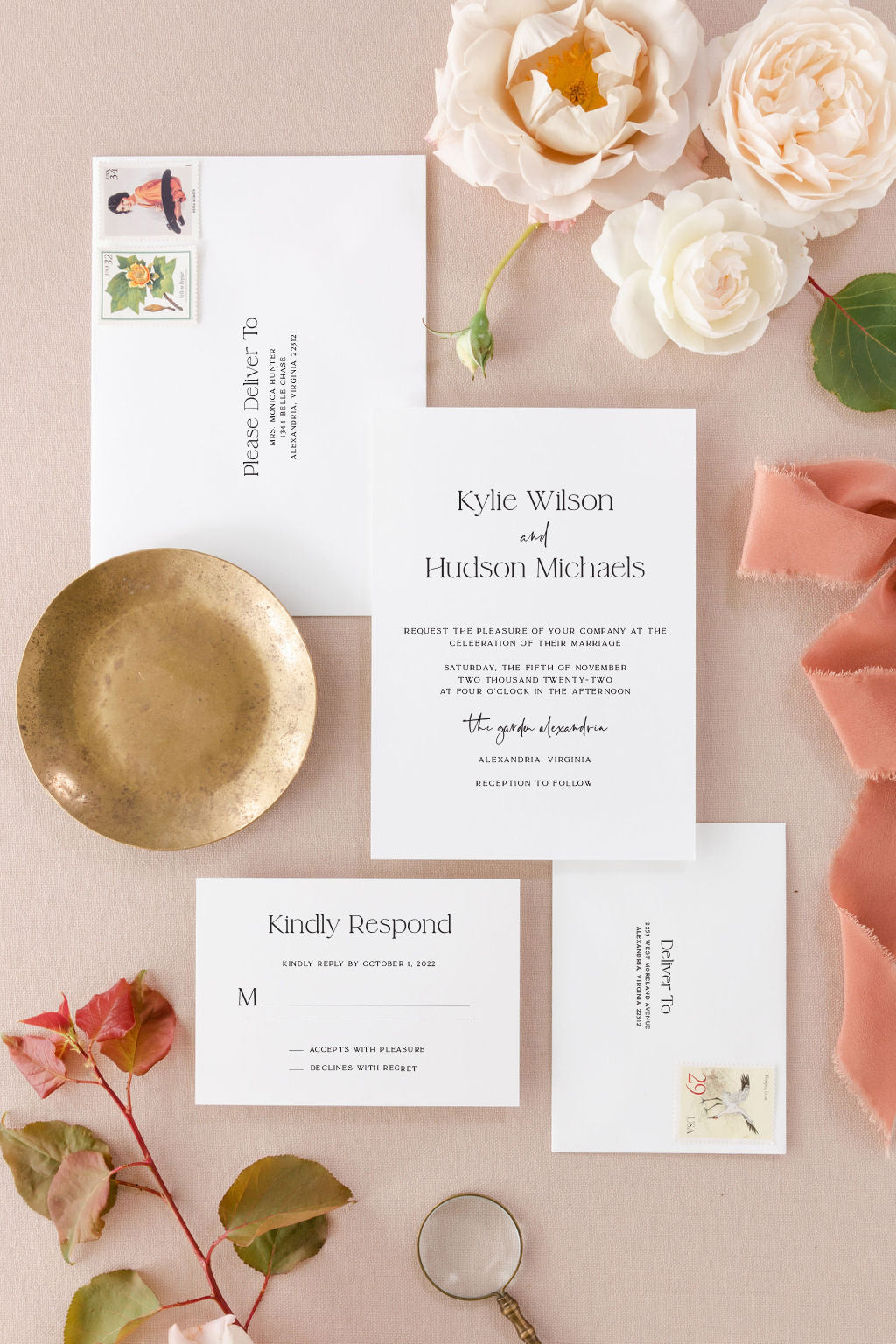 Modern Wedding Invitation Cards Lily Roe Co.