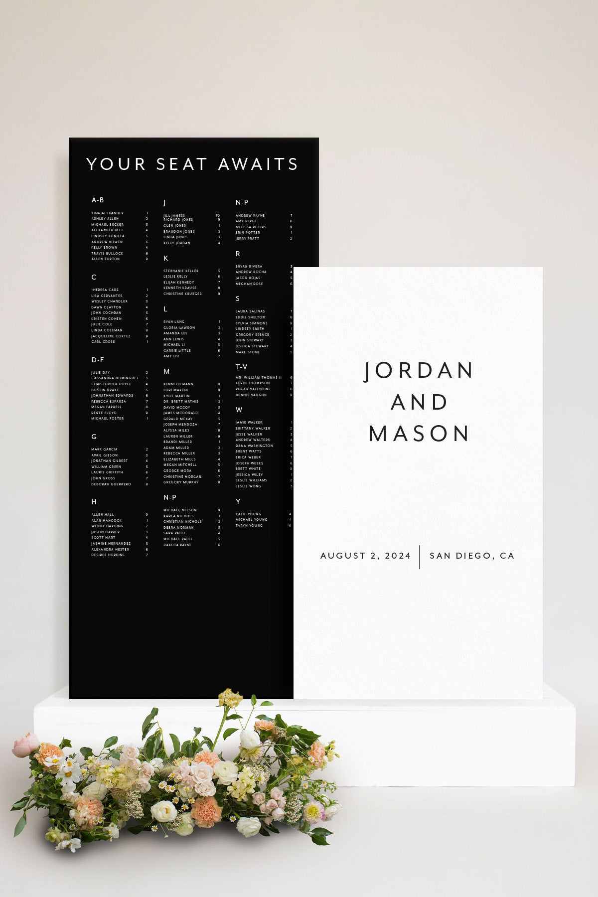 Modern Wedding Seating Chart