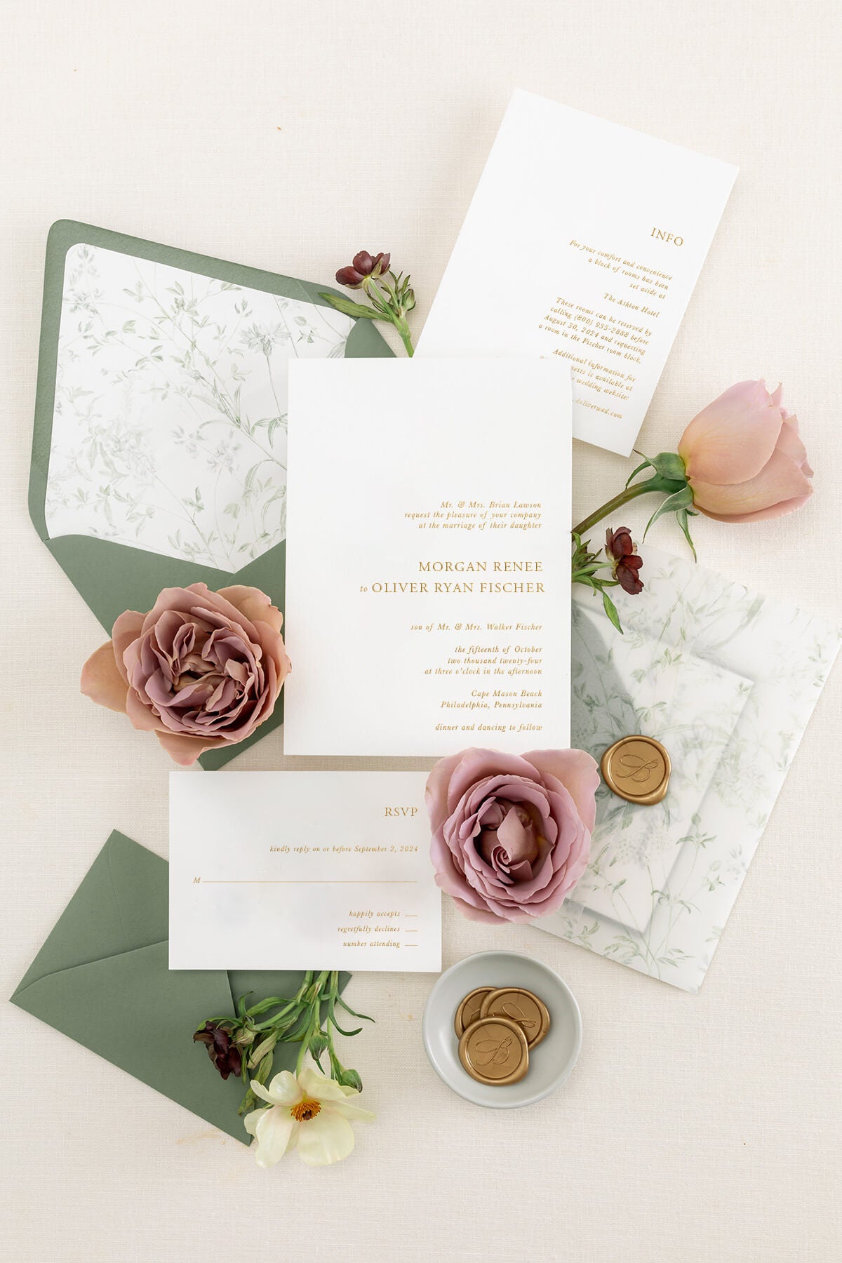 Foil Wedding Invitations | The Morgan