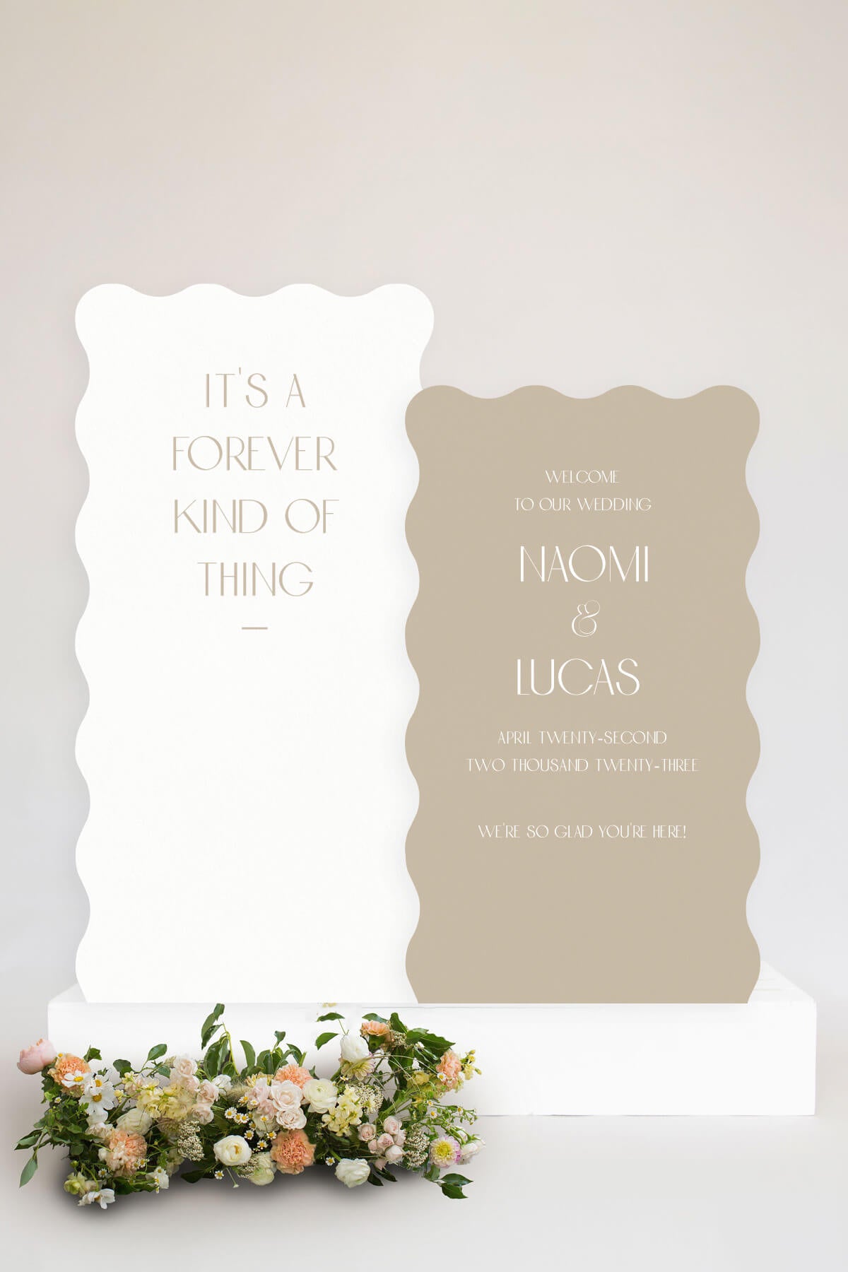 Wavy Edge Wedding Sign