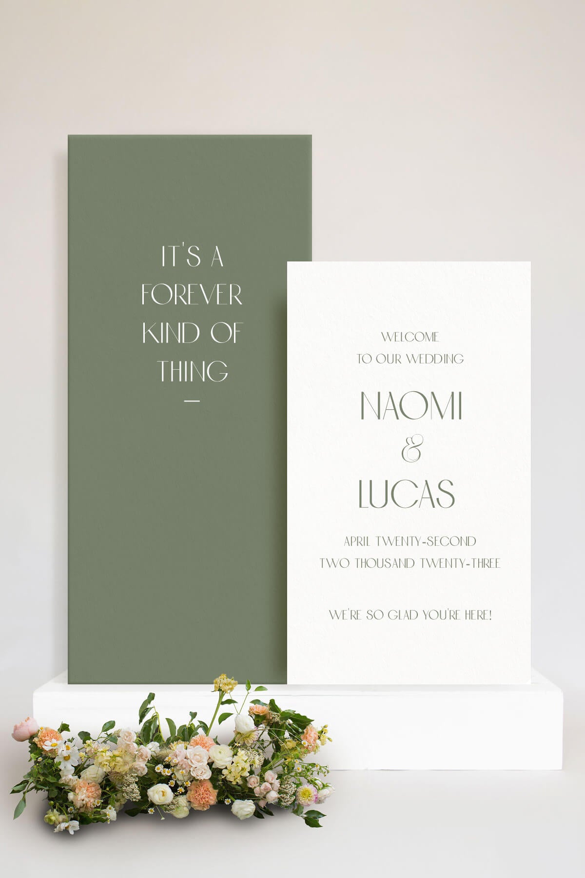 Green Wedding Sign