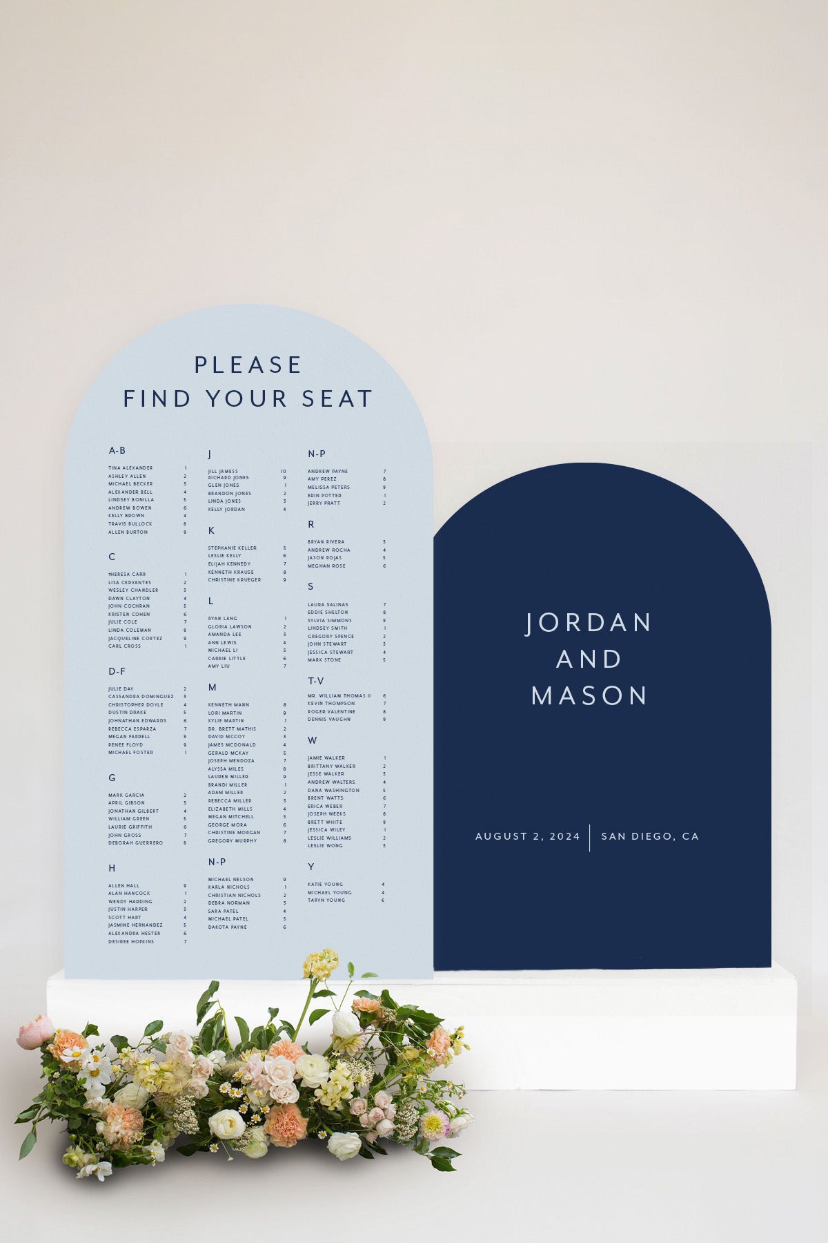 Navy Blue Wedding Sign