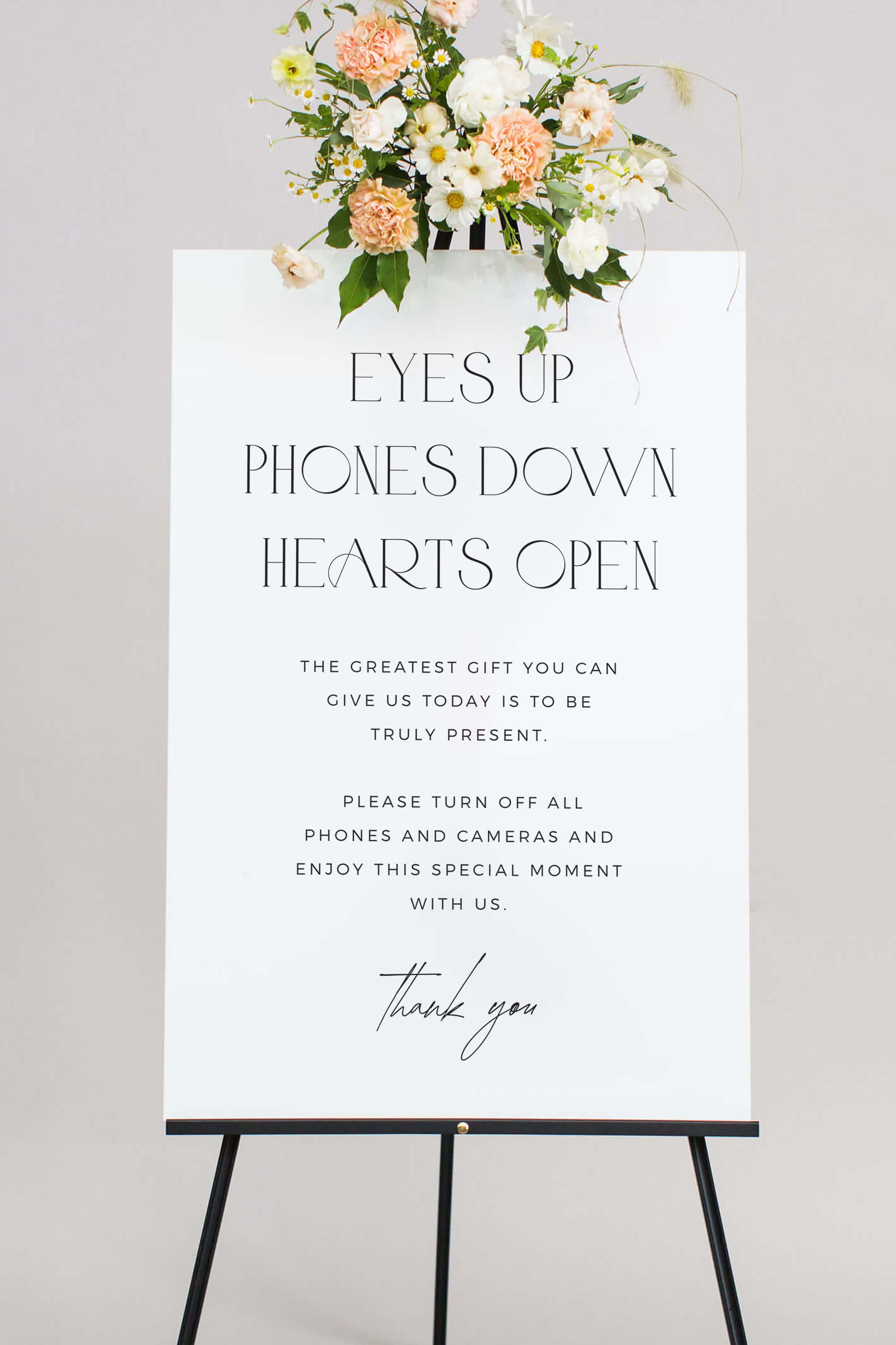 No Phone Wedding Ceremony Sign White Lily Roe Co.