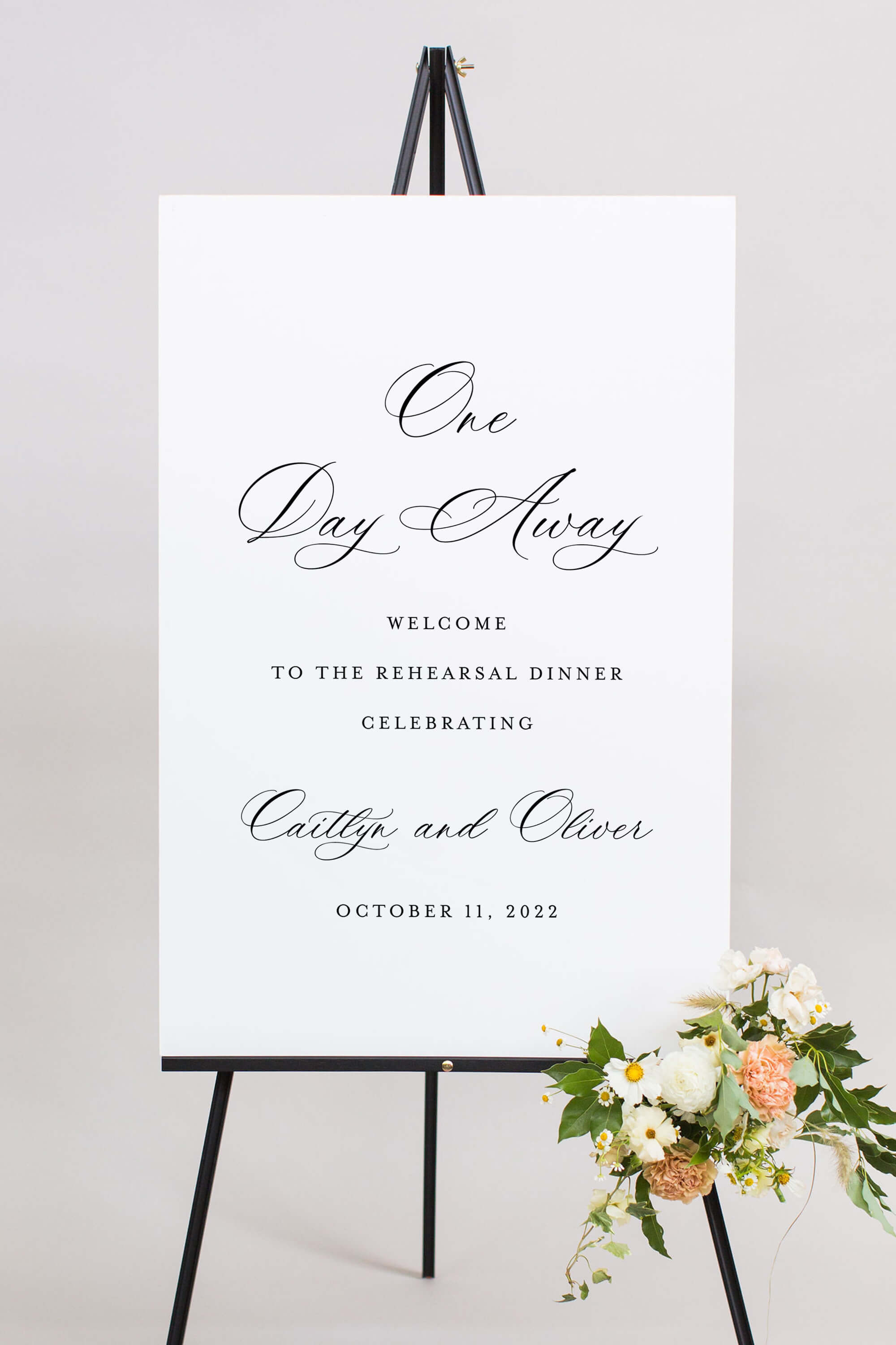 One Day Away Sign Rehearsal Dinner