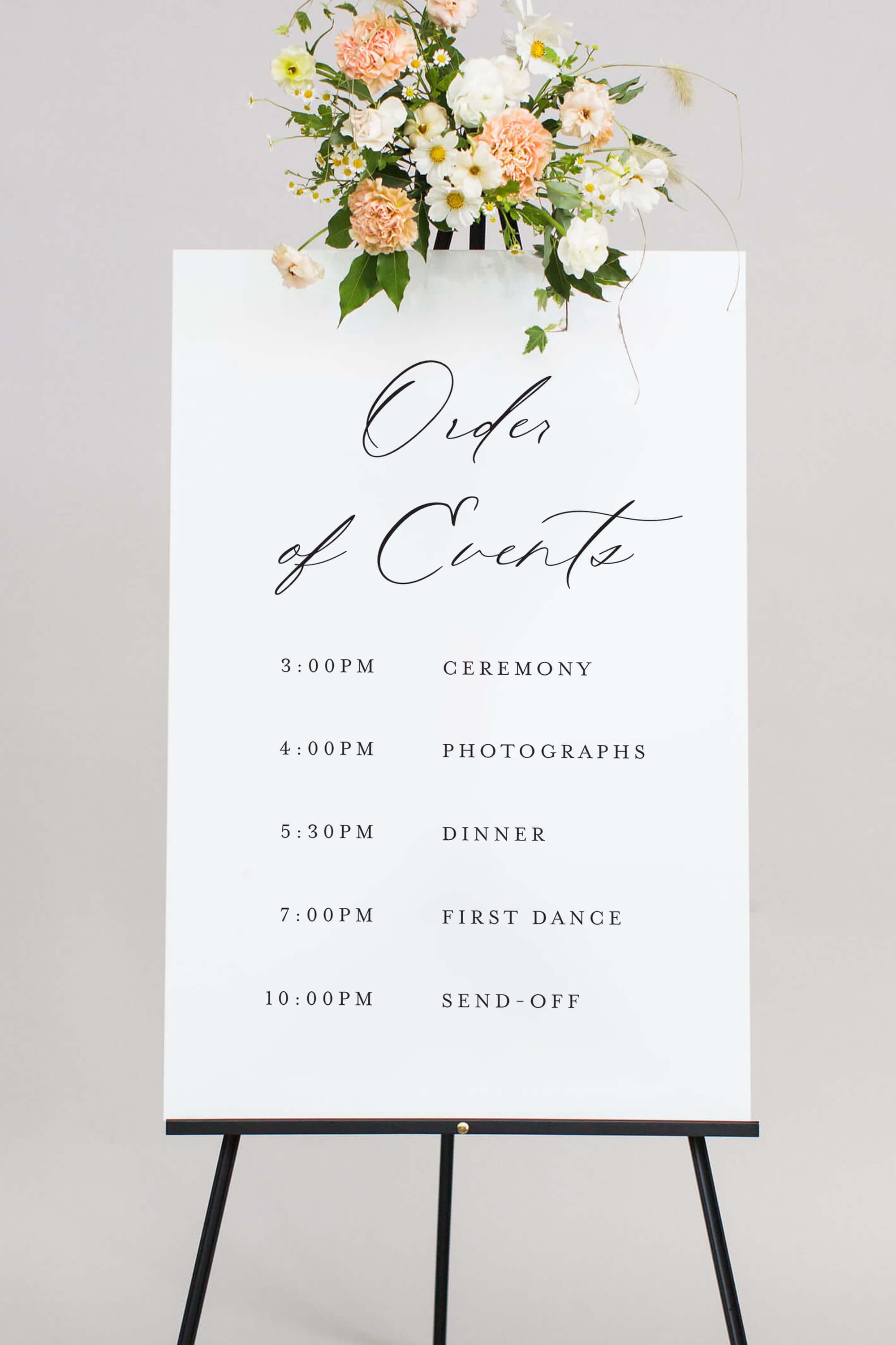 Order Of Events Sign Acrylic Lily Roe Co.