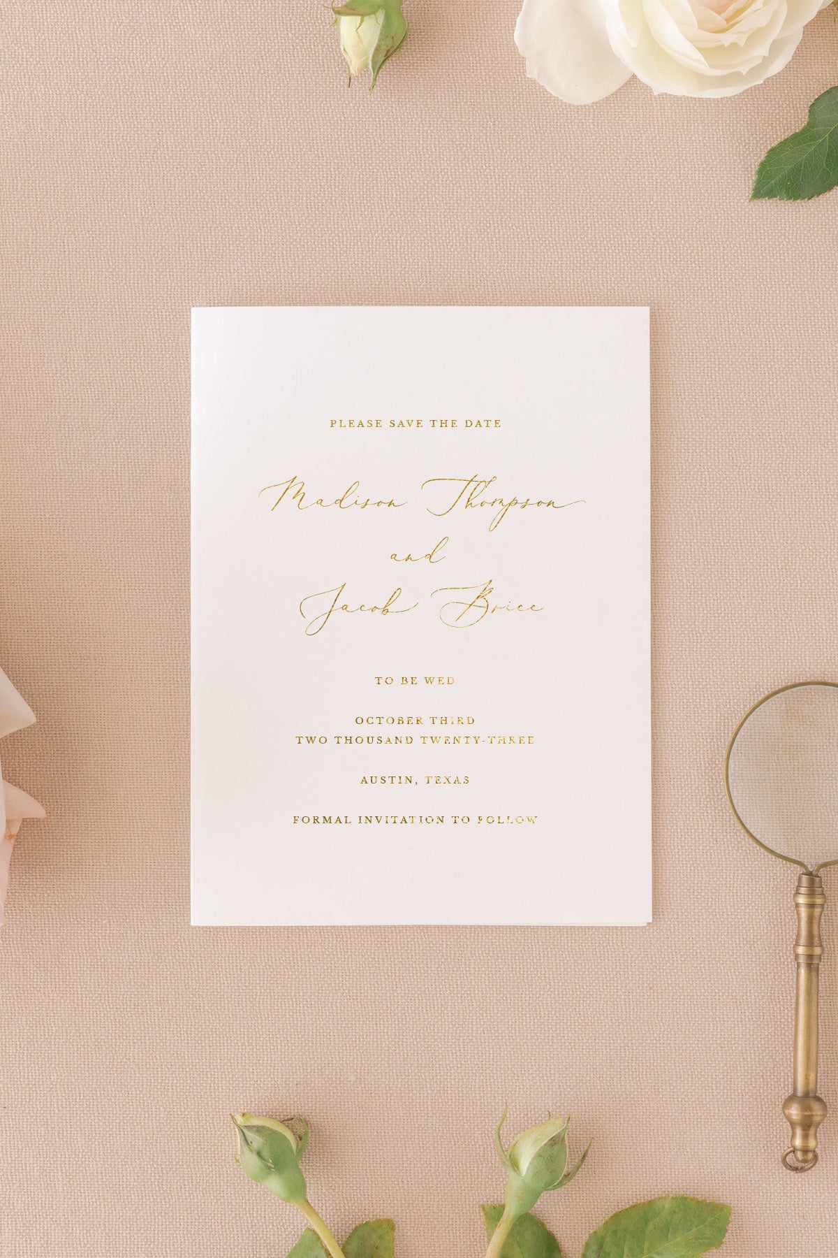 Save The Date With Gold Foil Lily Roe Co.