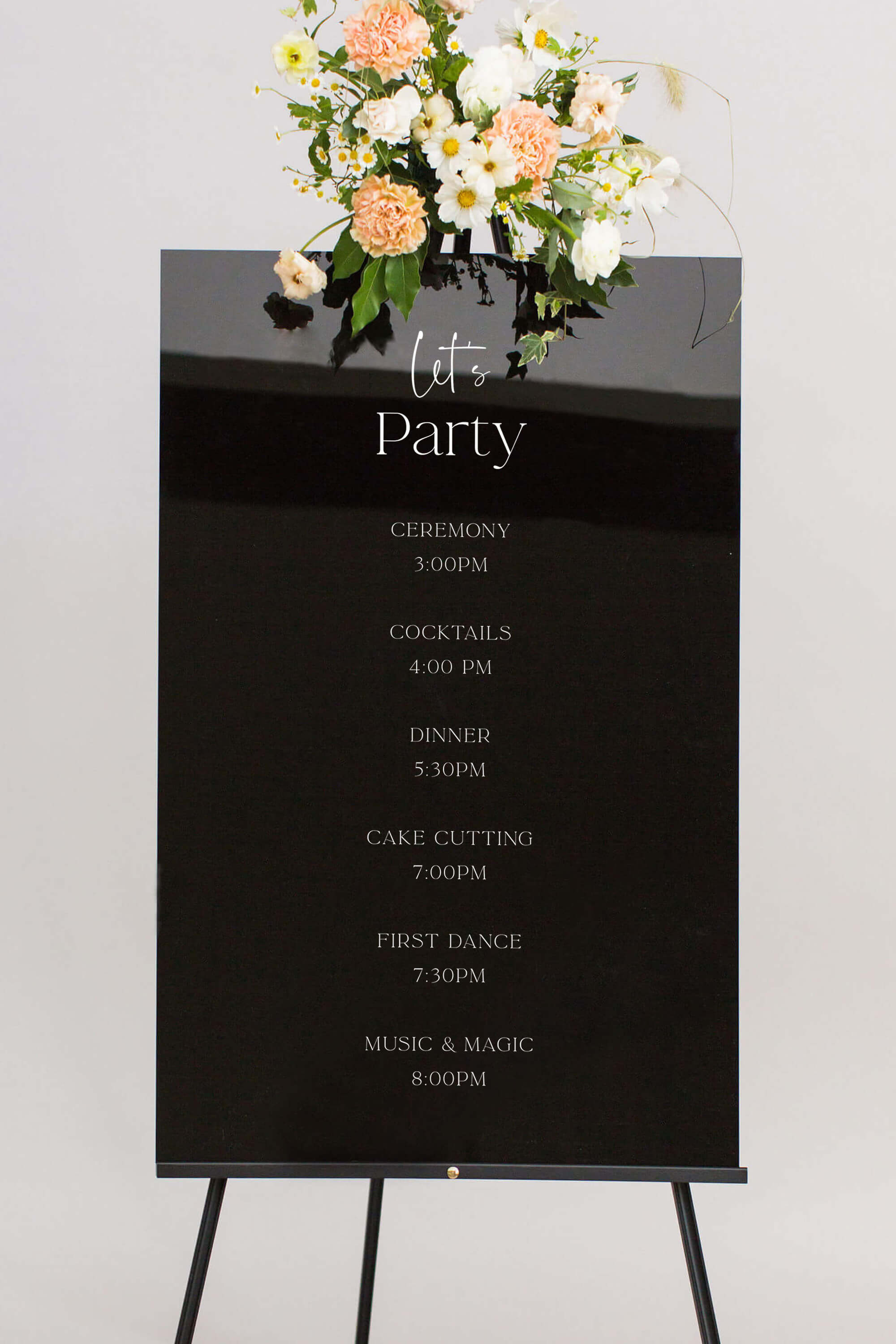 Black Timeline For Wedding Sign Acrylic Lily Roe Co.