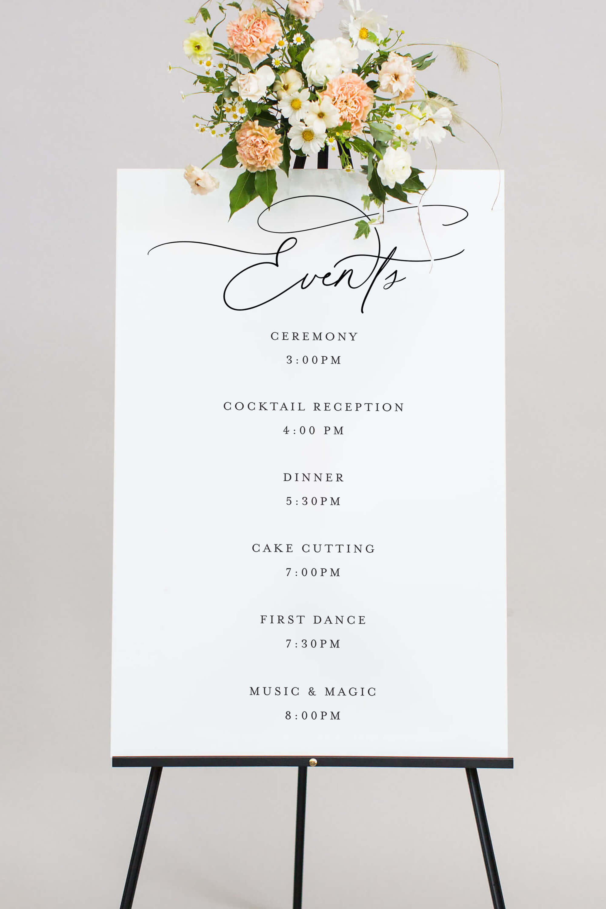 Timeline Wedding Sign White Lily Roe Co