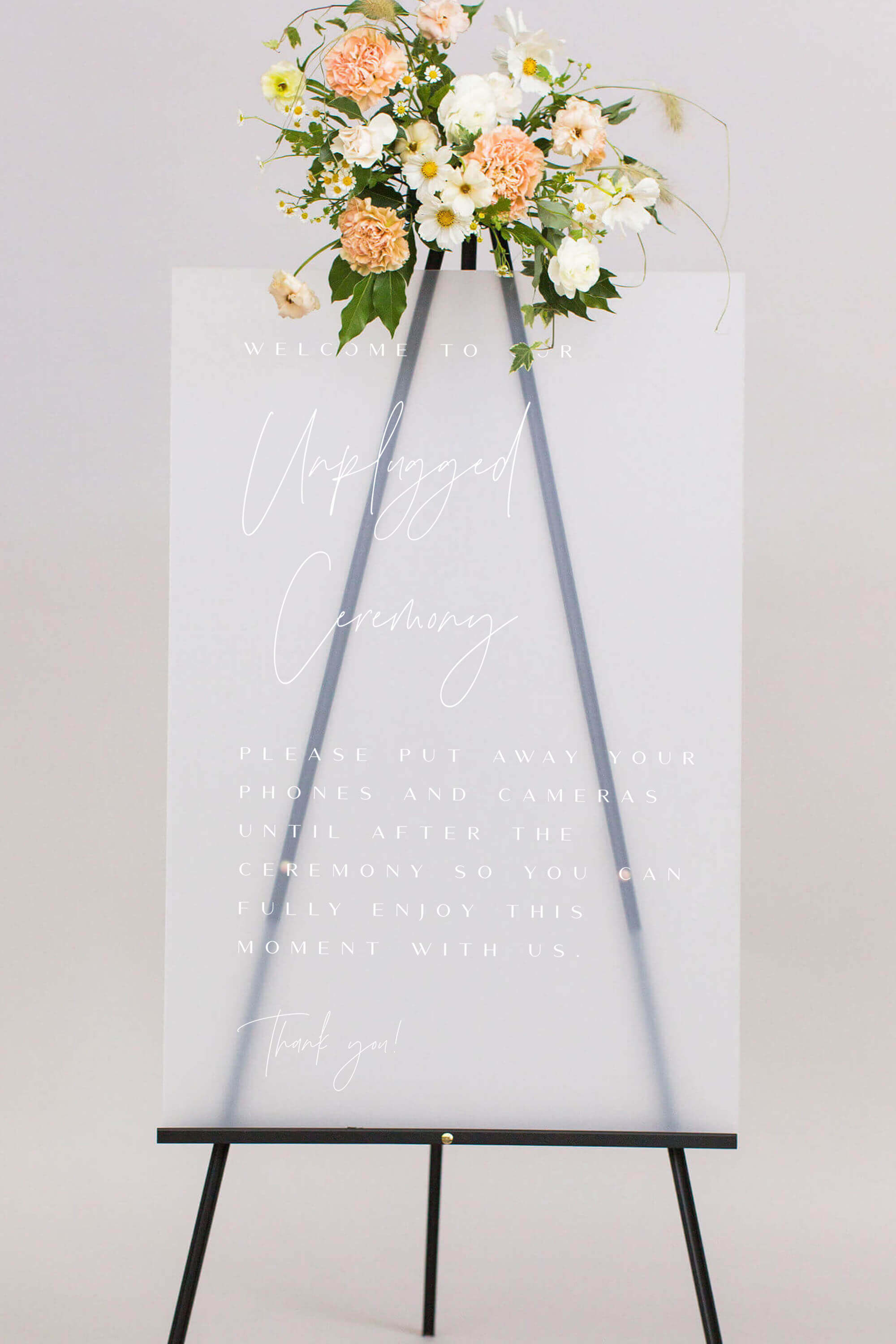Frosted Unplugged Ceremony Sign Ideas Acrylic Lily Roe Co.