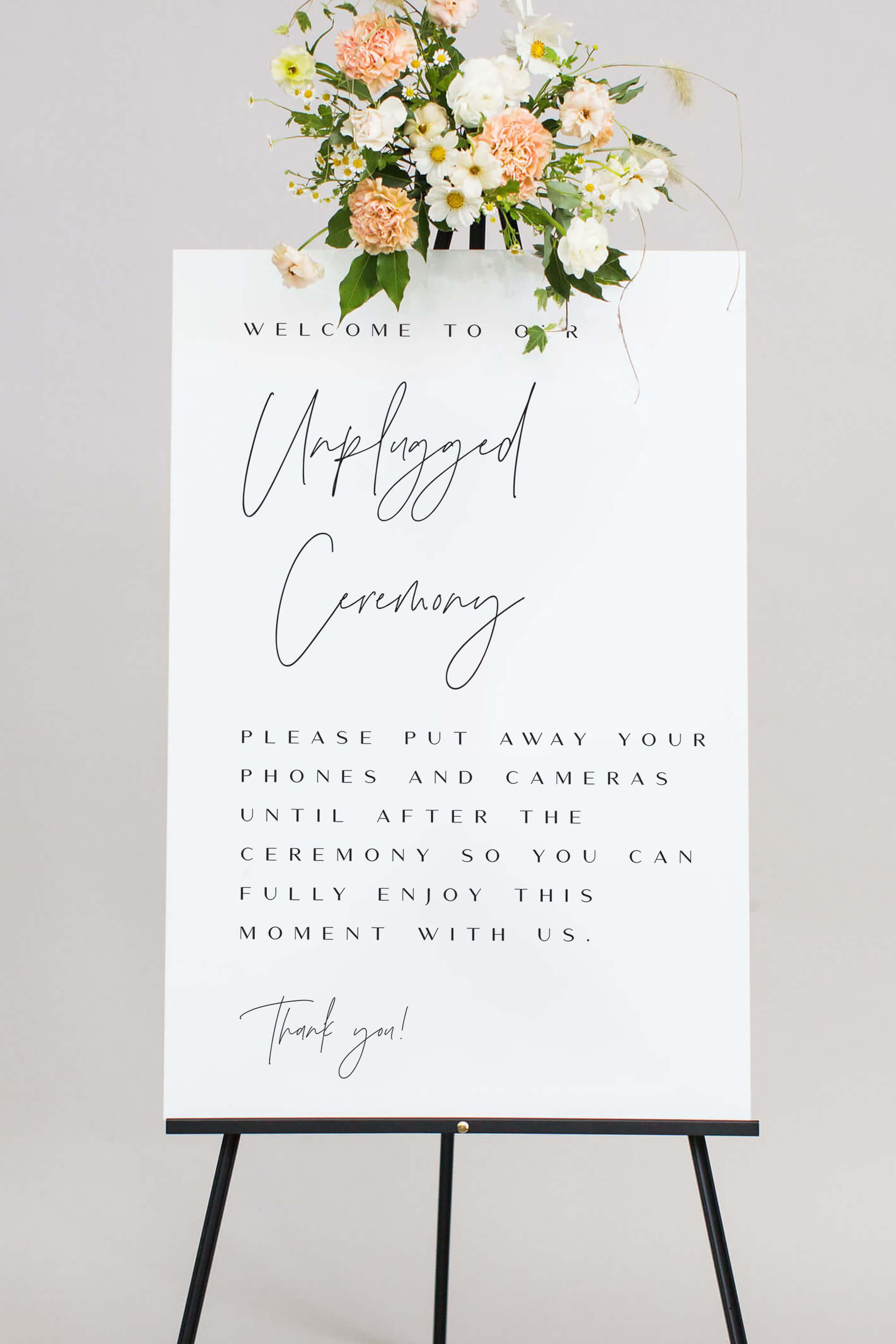 Unplugged Ceremony Sign Ideas Acrylic Lily Roe Co.