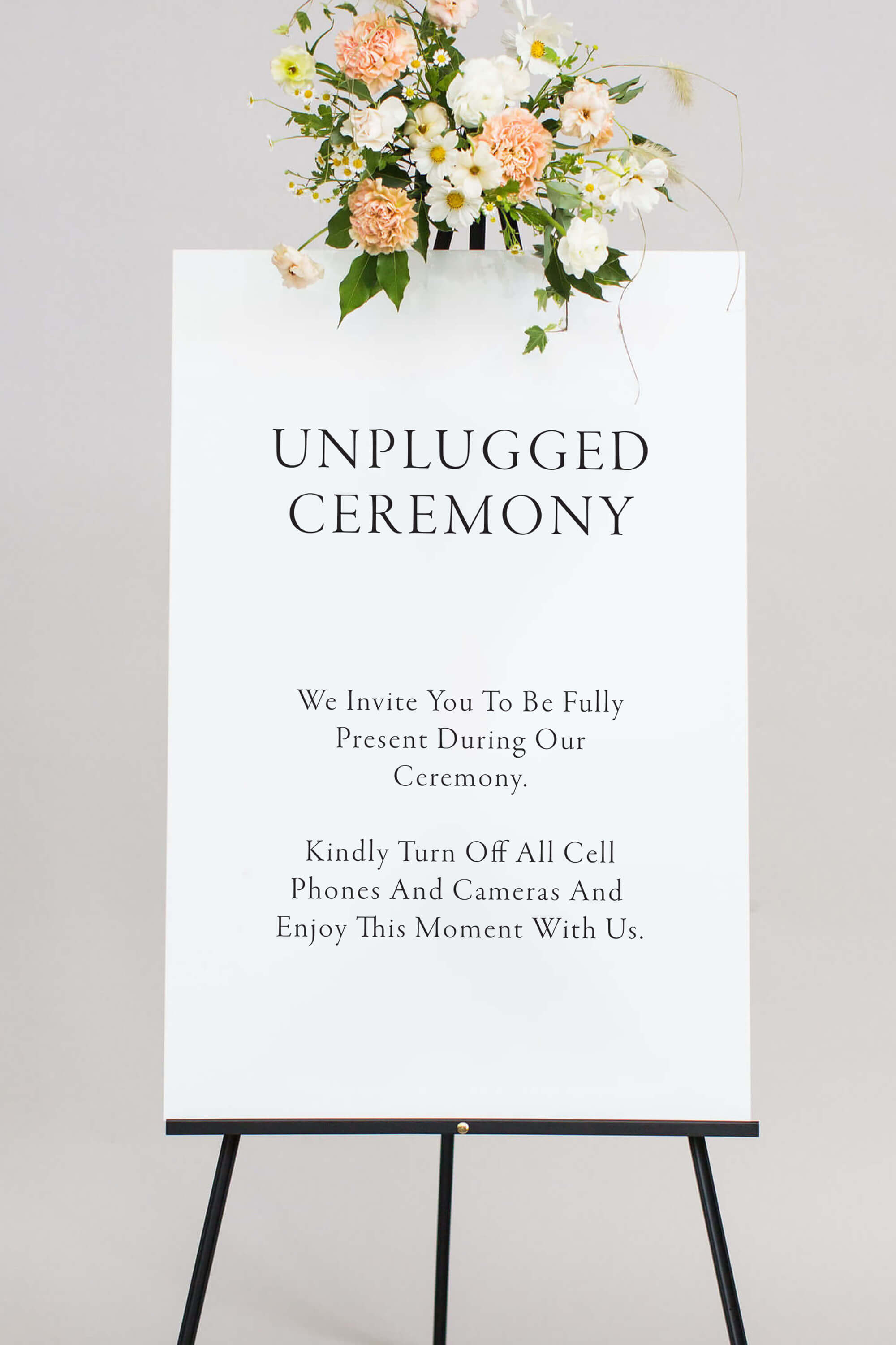 Unplugged Wedding Ceremony Sign Acrylic Lily Roe Co.