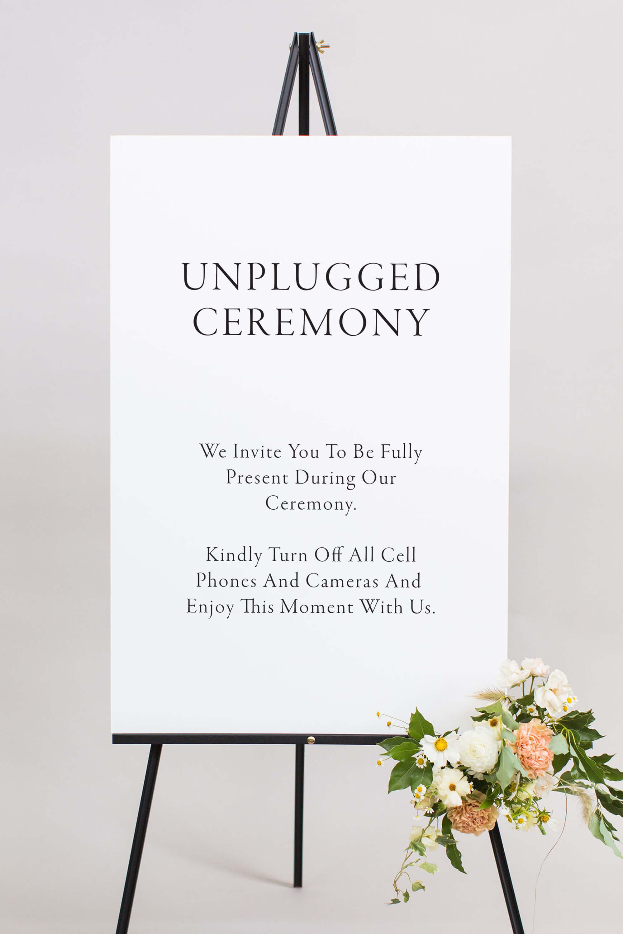 Unplugged Wedding Ceremony Sign Lily Roe Co.