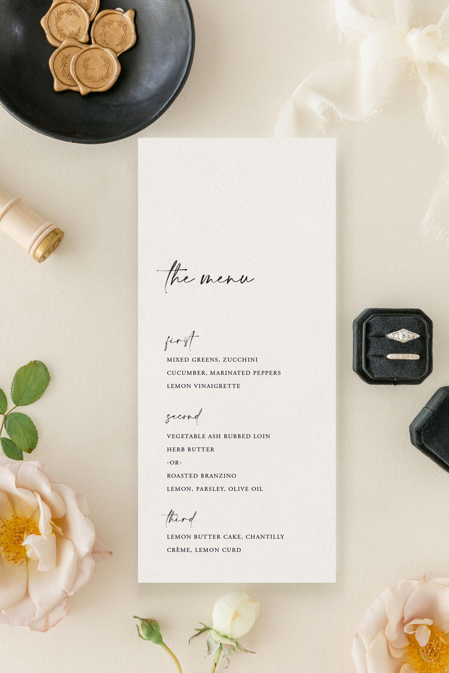 Wedding Menu Card Designs Lily Roe Co.