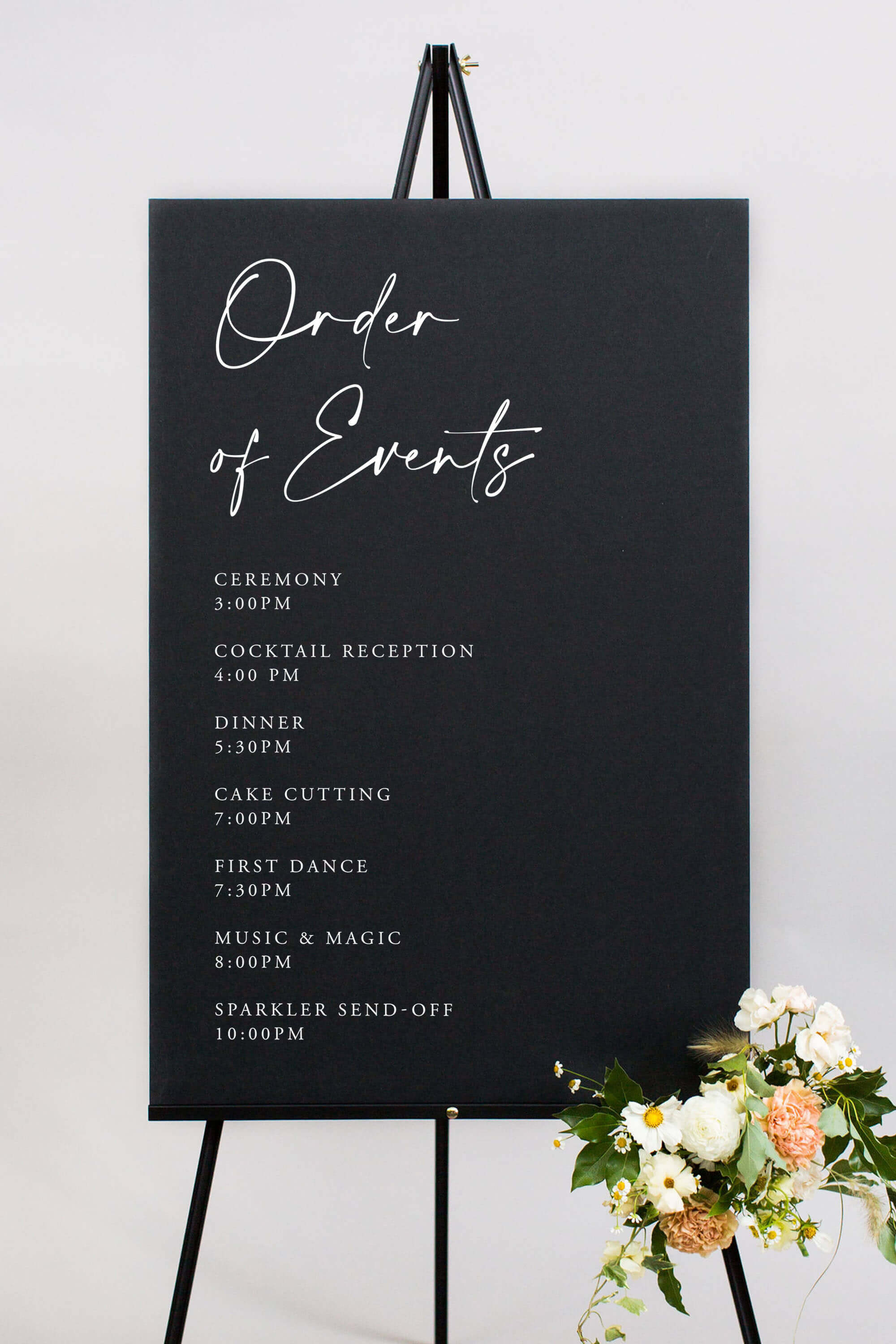 Black Wedding Order Of Events Sign Lily roe Co