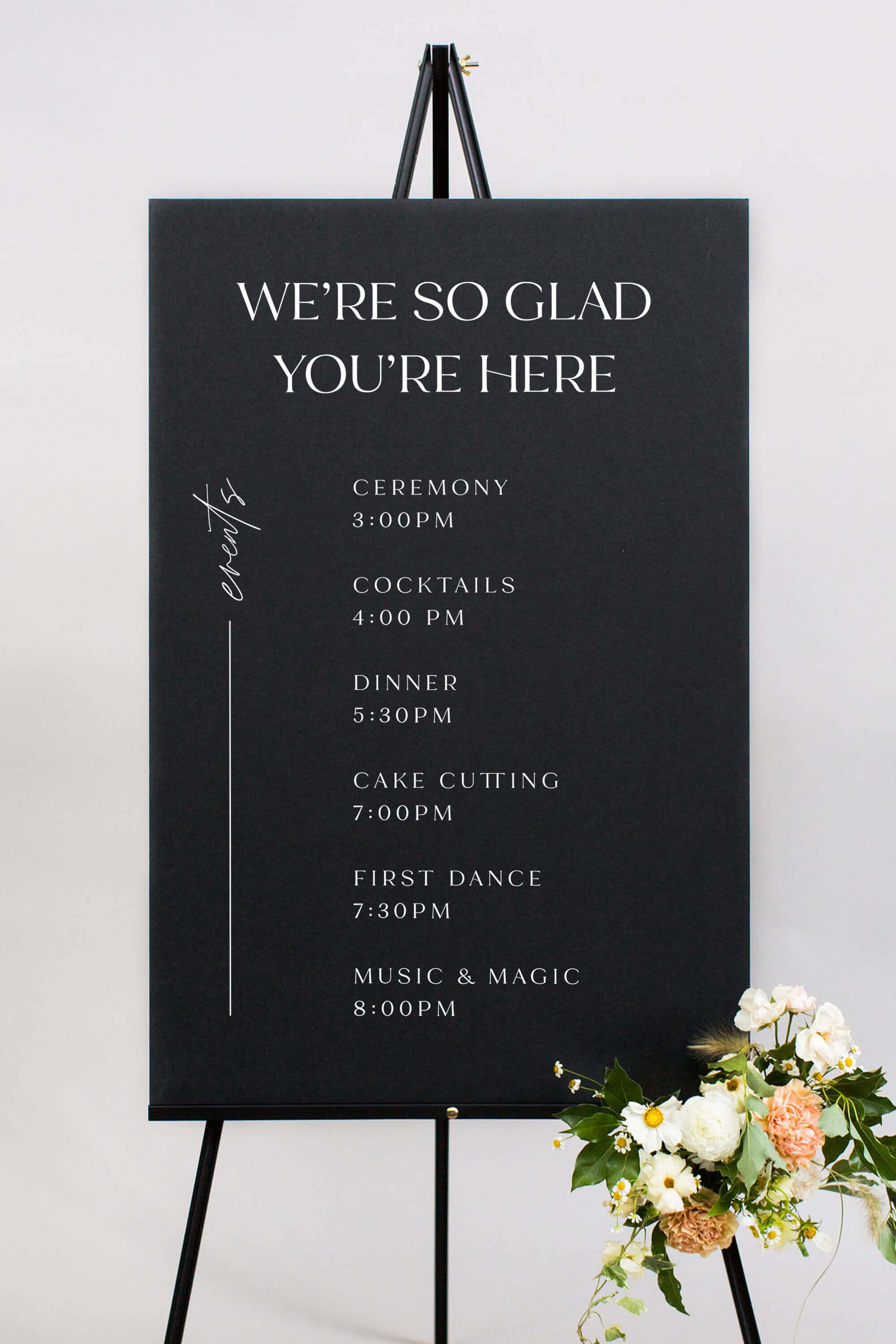 Wedding Schedule Of Events Sign Black Lily Roe Co.