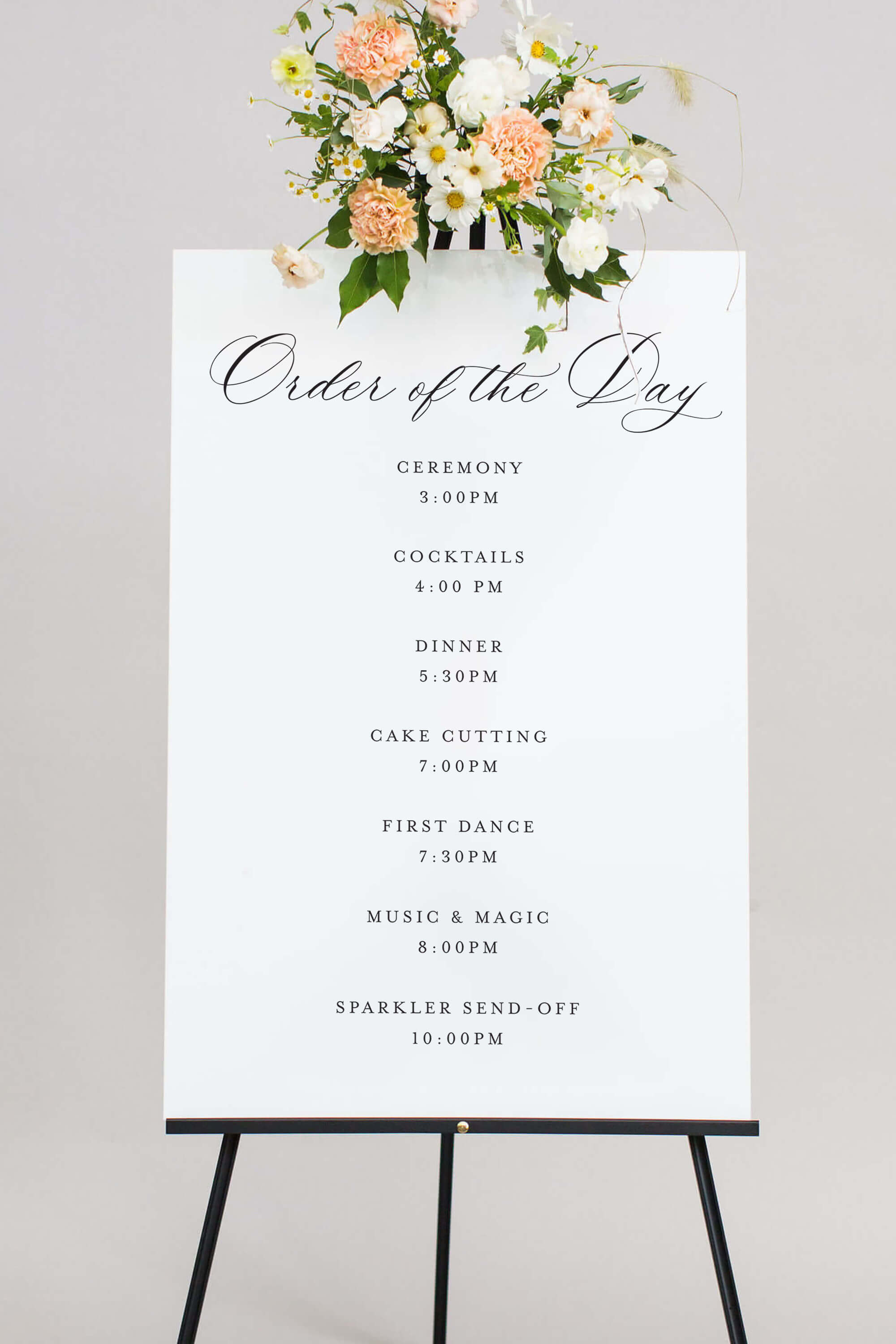 Wedding Schedule Sign Acrylic Lily Roe Co.