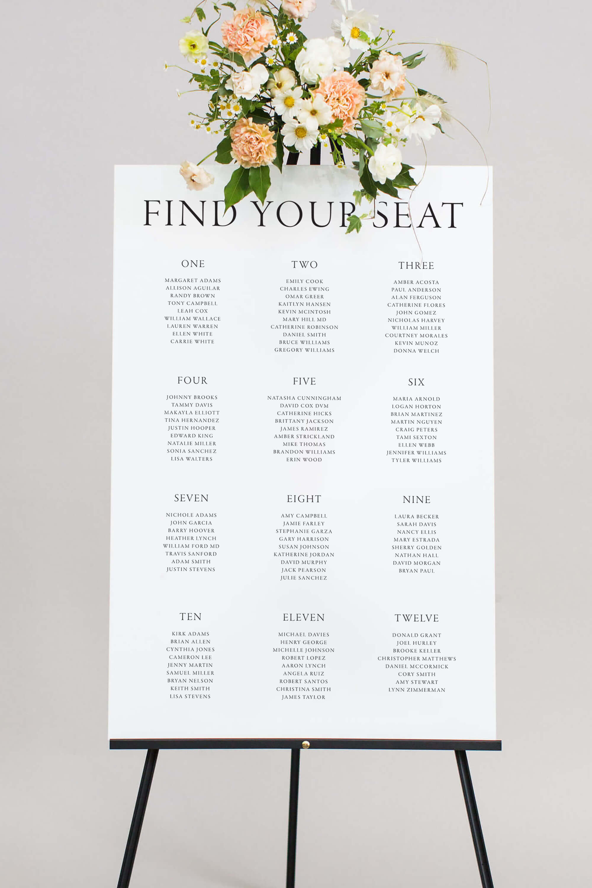 Wedding Seating Chart Poster Lily Roe Co.