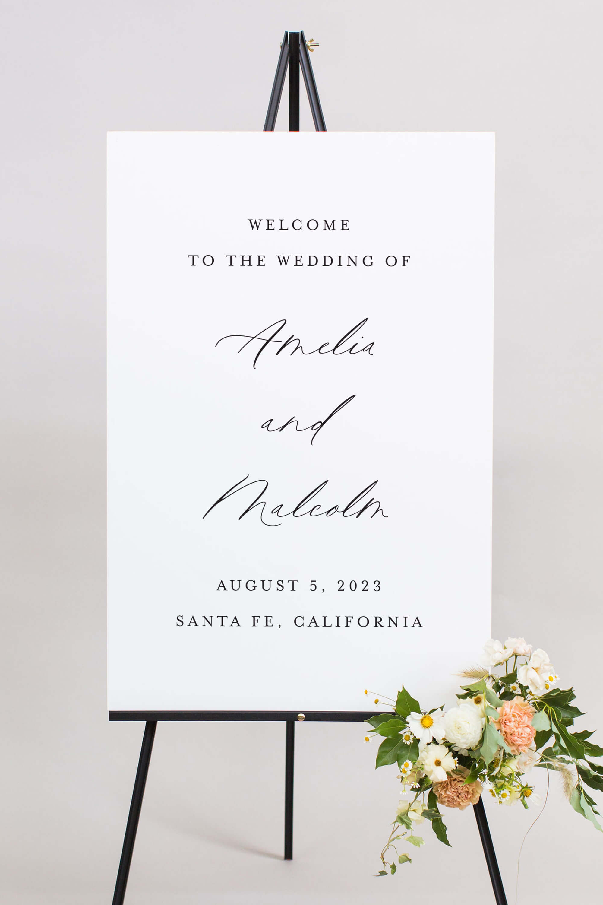 Wedding Welcome Sign Elegant Lily Roe Co.