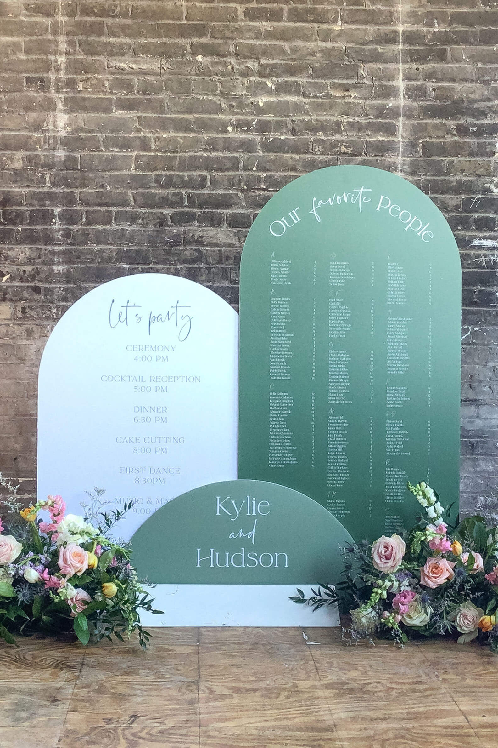 Triple Arch Wedding Sign Set