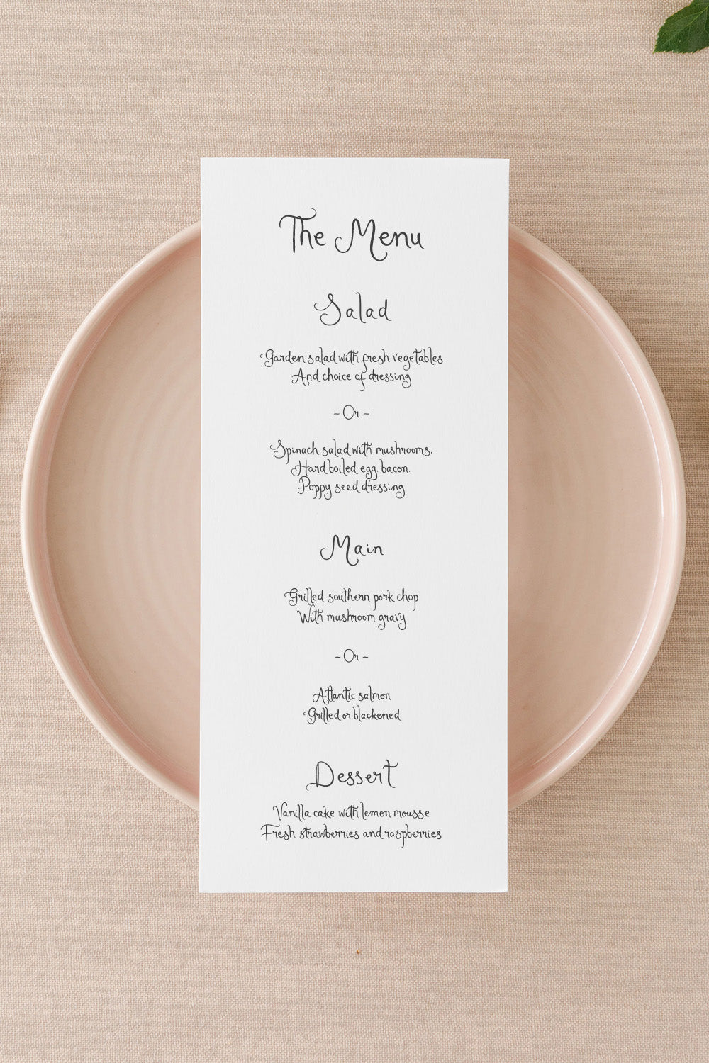 Wedding Menu Card | The Madeline