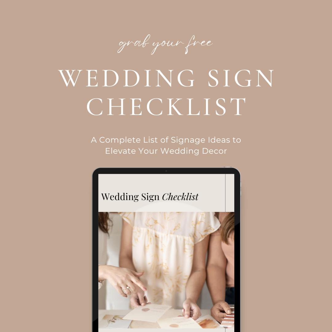 Wedding Sign Checklist Free Download Lily & Roe Co.