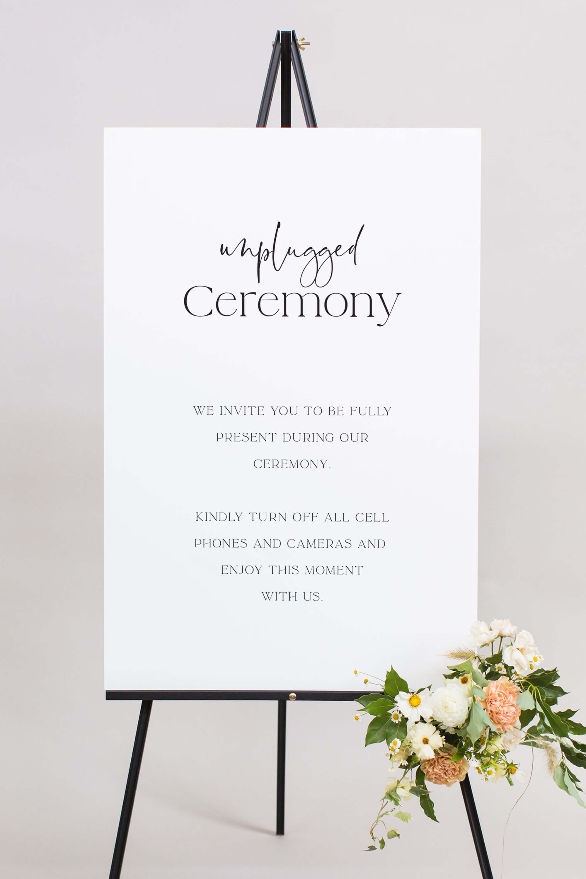 Welcome To Our Unplugged Ceremony Sign Lily Roe co.
