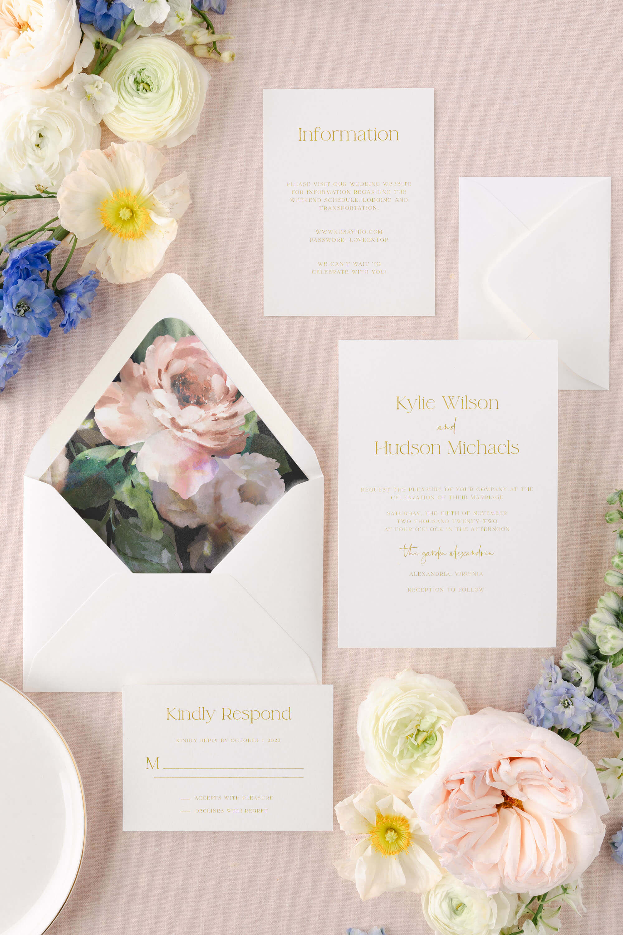White And Gold Wedding Invitations Lily Roe Co.
