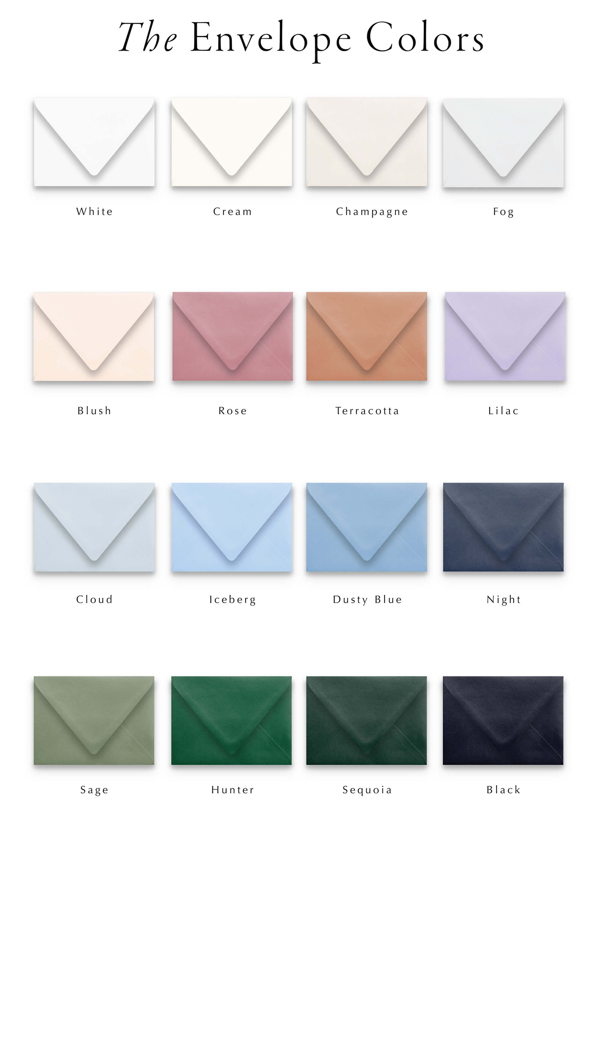 the envelope color guide for the envelope