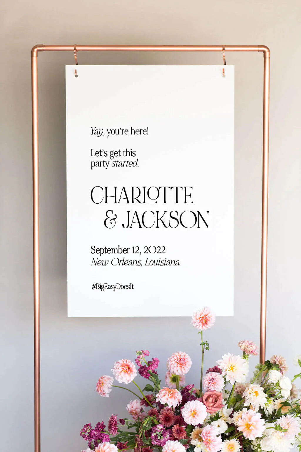 Clear Acrylic Custom Wedding Welcome Sign | The Charlotte