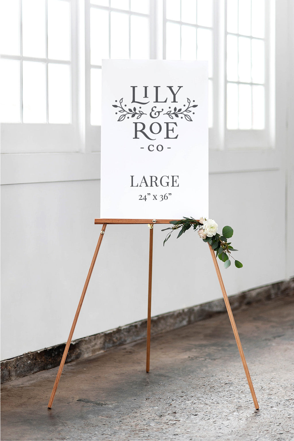 What size wedding sign should I get large lily roe co