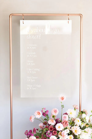 Acrylic Schedule Sign Wedding | The Charlotte
