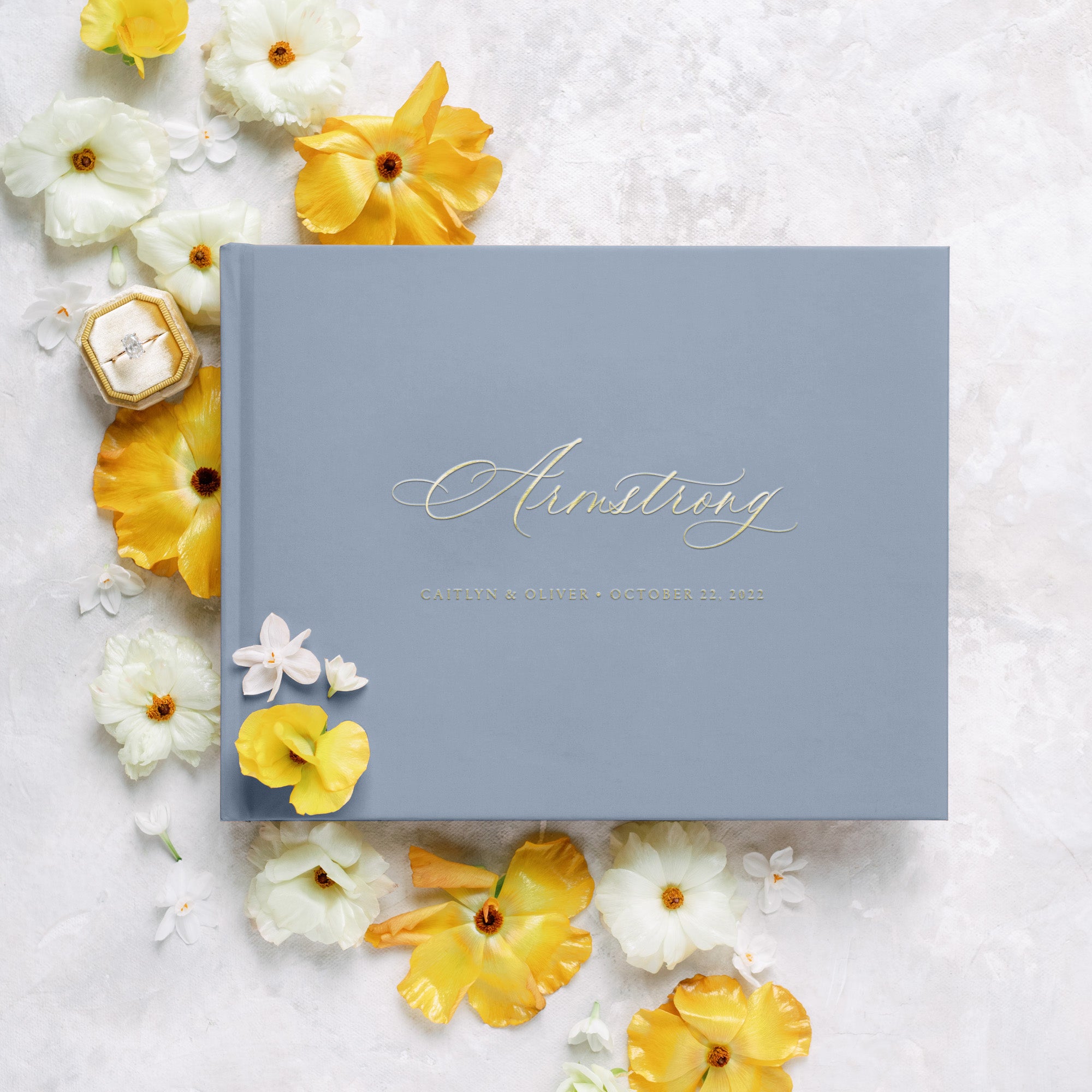 Dusty Blue Wedding Guest Book Lily Roe Co