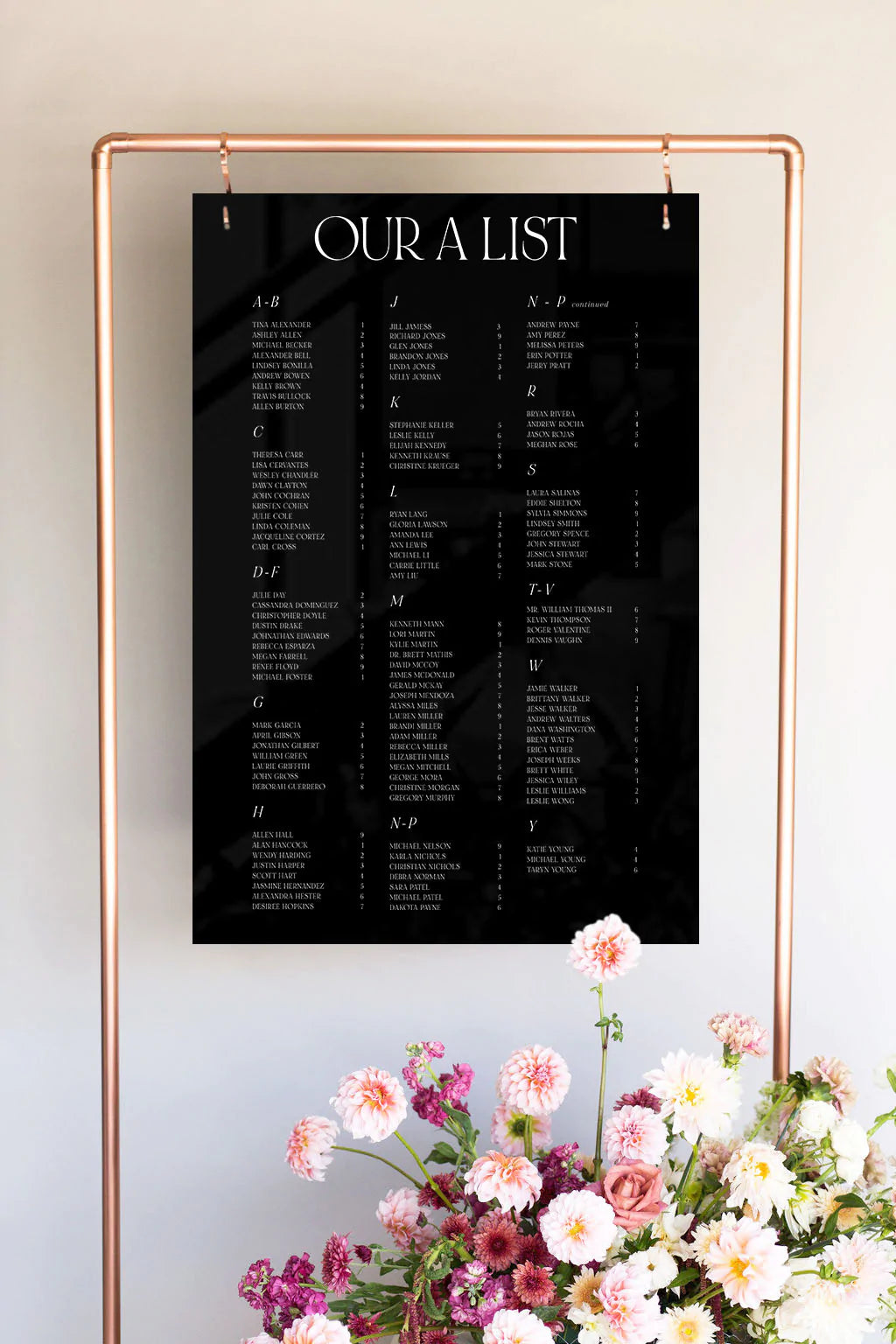 Acrylic Wedding Seating Chart | The Charlotte