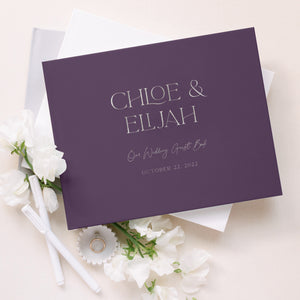 Purple Wedding Guest Book With Lines Lily Roe Co 2