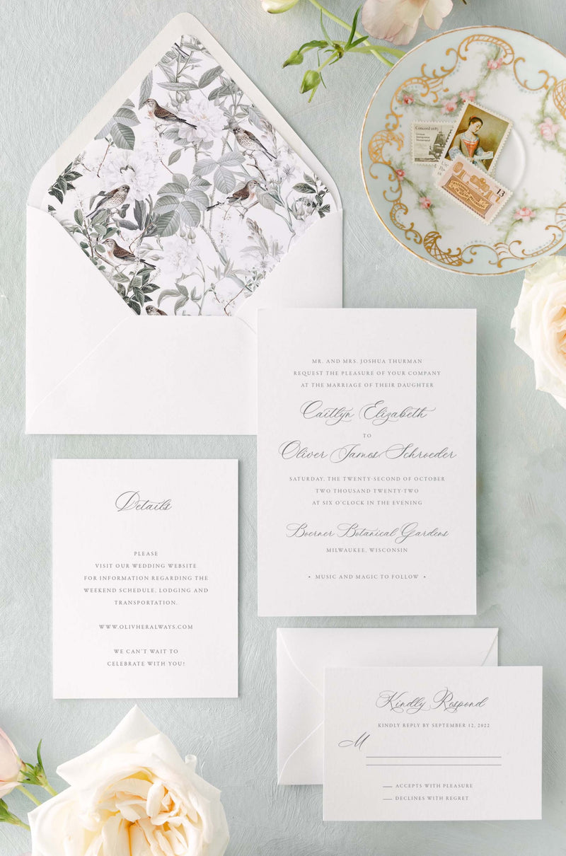 Classic Wedding Invitation | The Caitlyn - Lily & Roe Co.