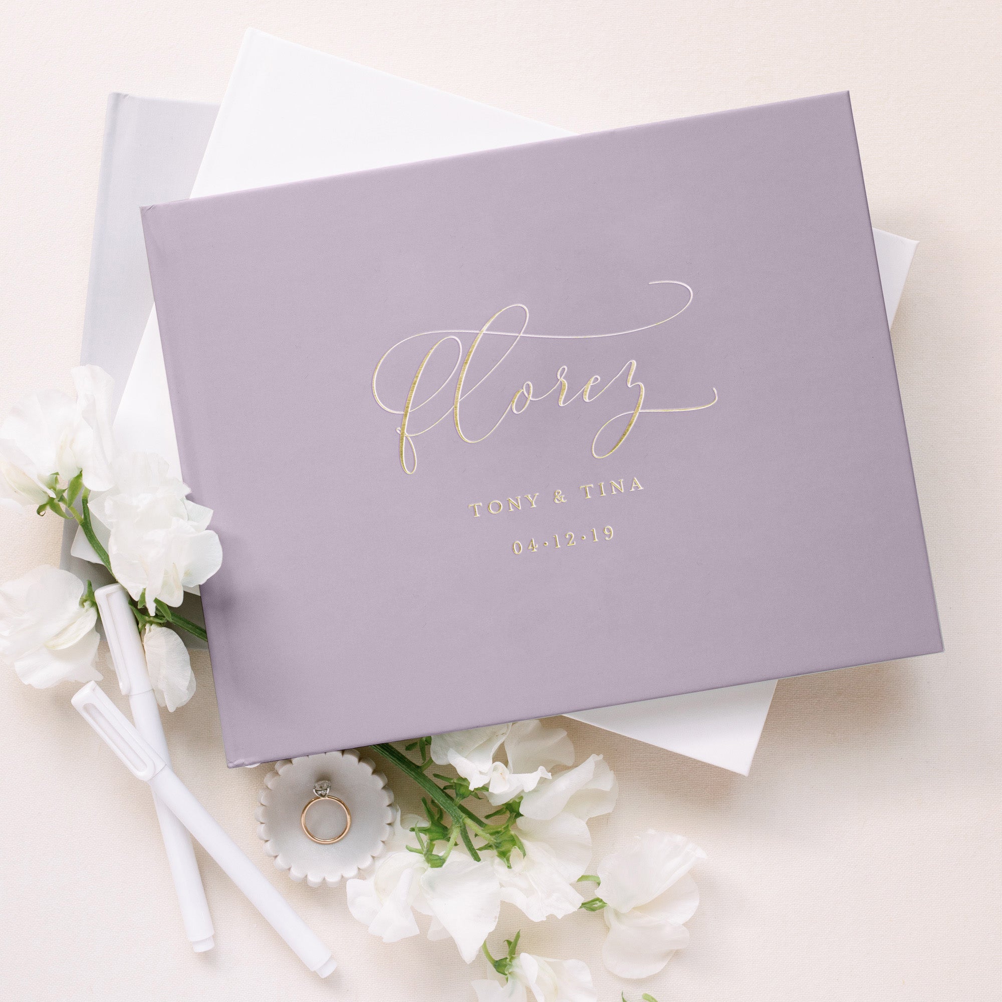 Lilac Wedding Guest Book Lily Roe Co