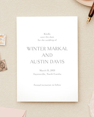 Classic Save The Dates | The Winter