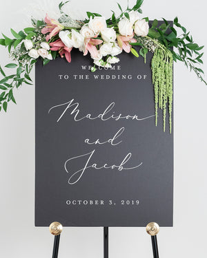 welcome-to-our-wedding-sign-black-foam-board-lily-roe-co