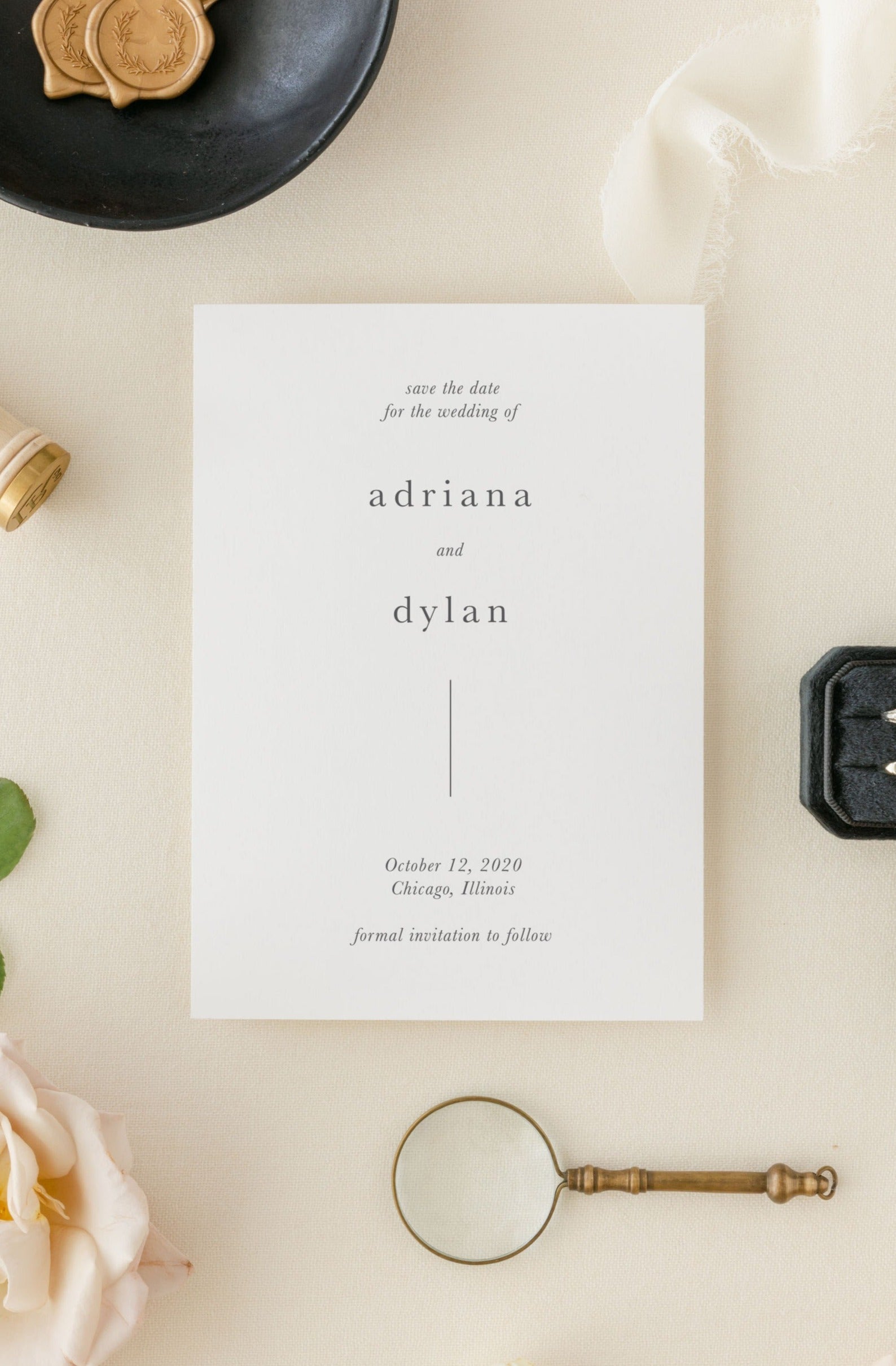 Modern Save The Date Card Lily Roe Co