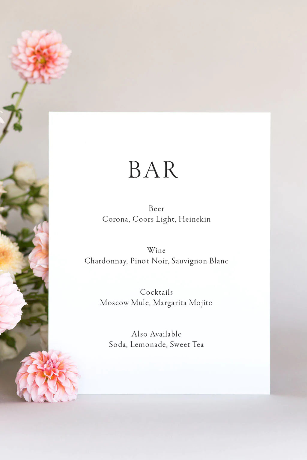 Open Bar Wedding Sign | The Lauren
