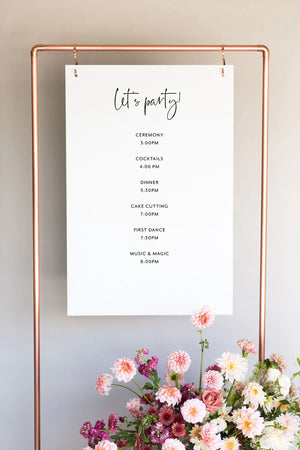 Order Of Events Wedding Acrylic | The Tori