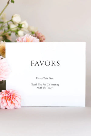 Elegant wedding favors sign for wedding lily roe co