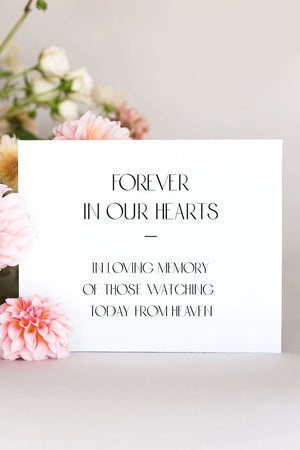 modern in memory wedding sign