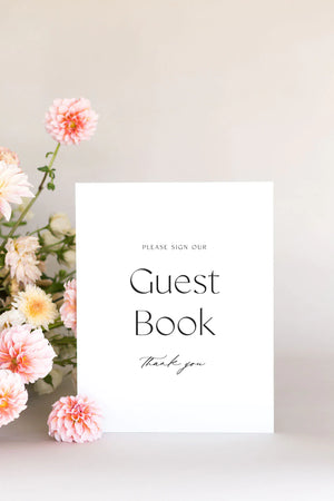 minimalist guest book sign wedding