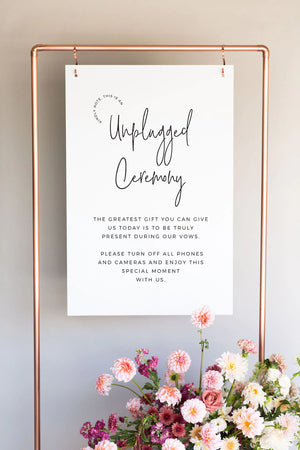 Unplugged Ceremony Sign Acrylic | The Camilla