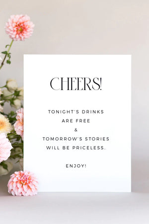 open bar Wedding Drink Menu Sign lily roe co